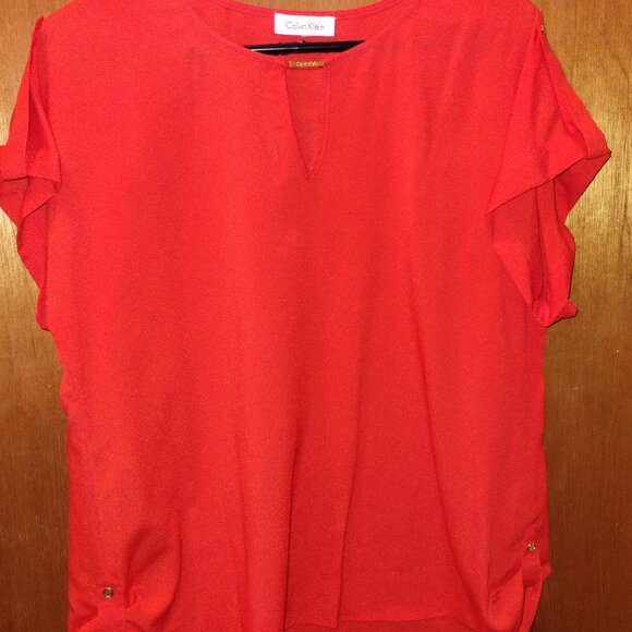 Calvin Klein Tops - Calvin Klein Red Blouse